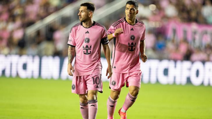 Inter Miami forwards Lionel Messi and Luis Suarez